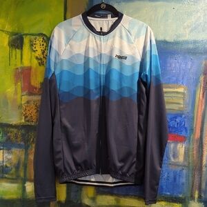 21grams Men's Blue and White Cycling Jacket